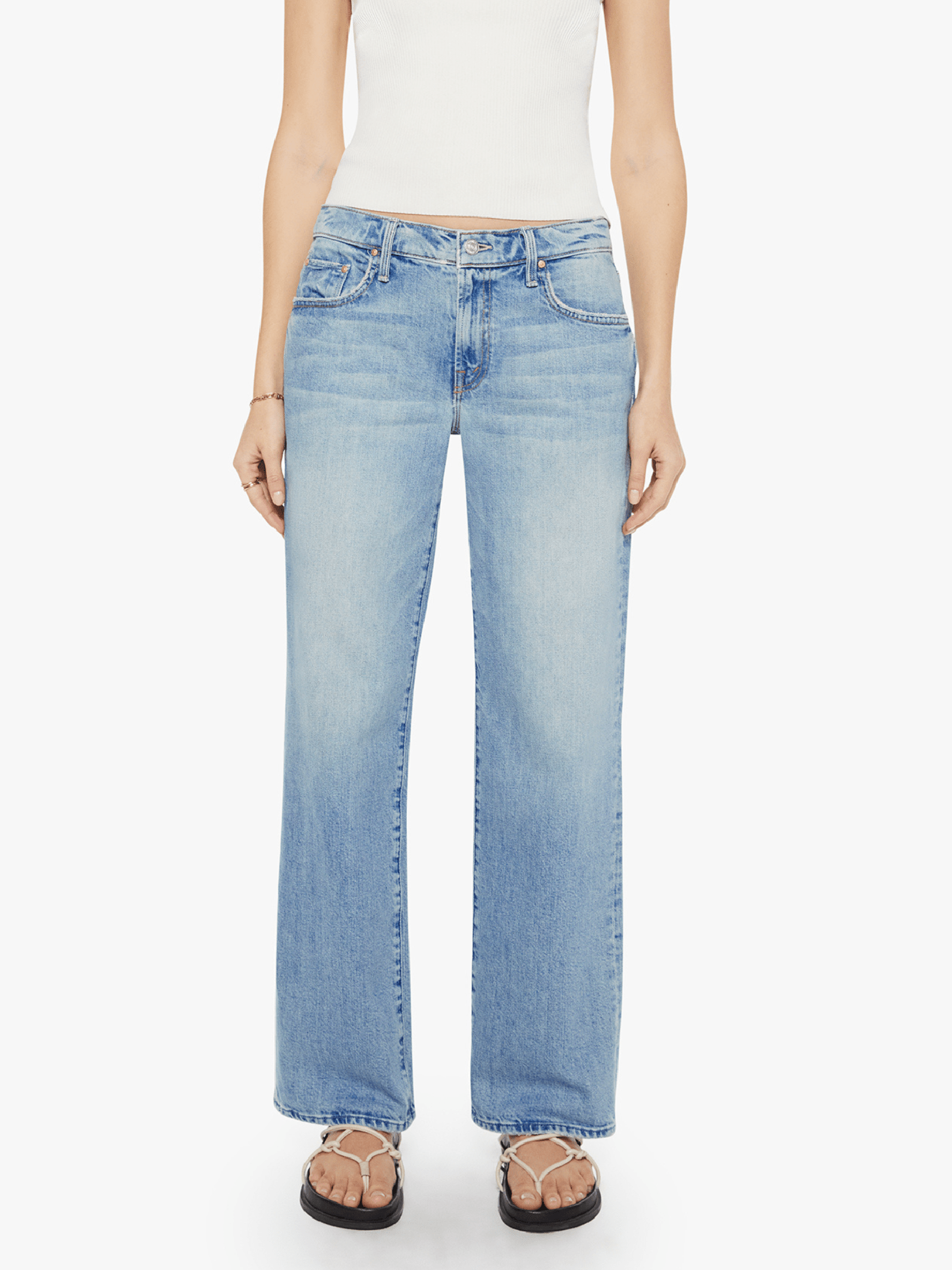 MOTHER Mid Rise Rambler Zip Skimp Jeans - I Confess Wash – Leela