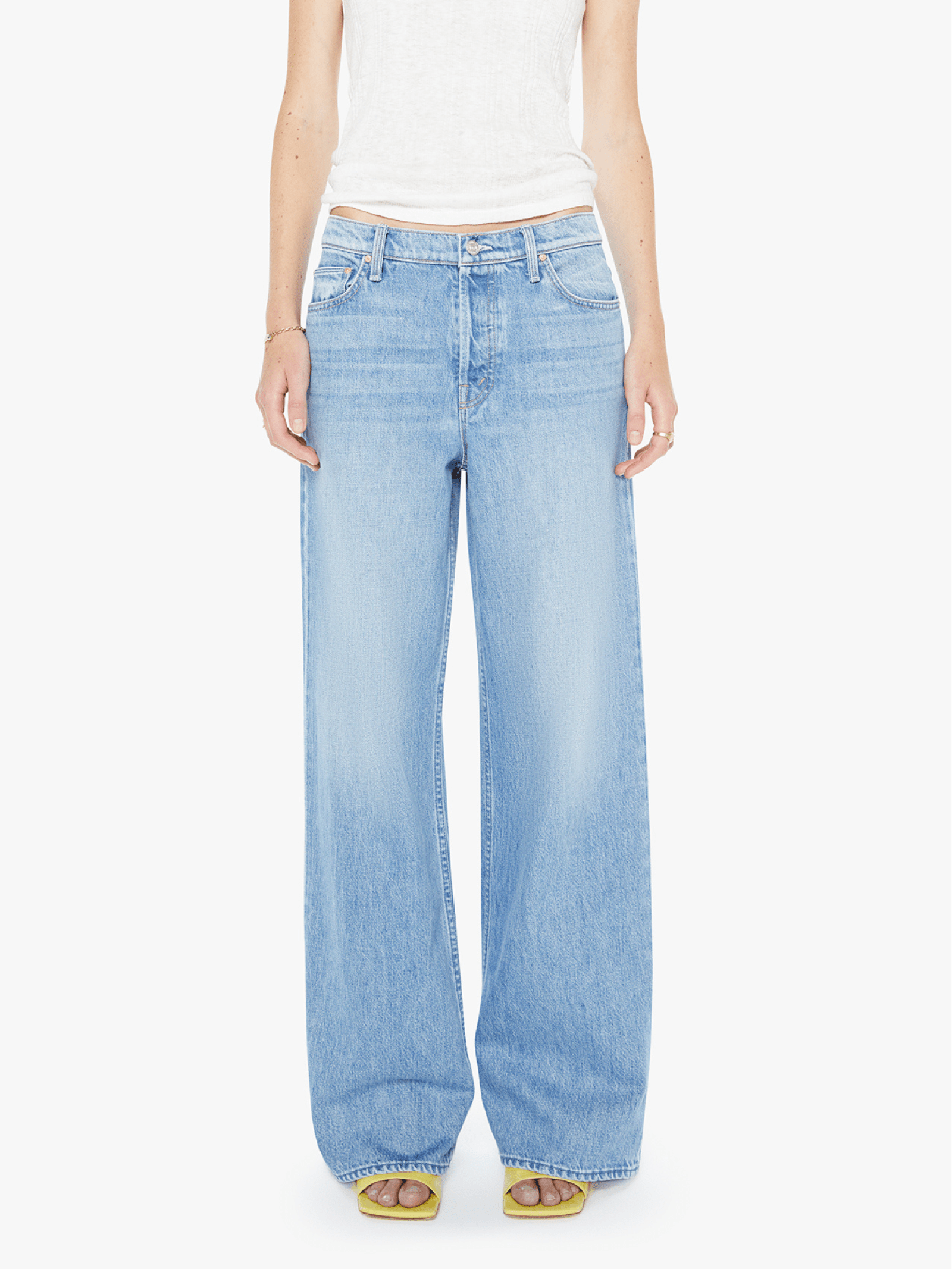 MOTHER The Rerun Zip Sneak Jeans - Last Bite Wash Denim – Leela
