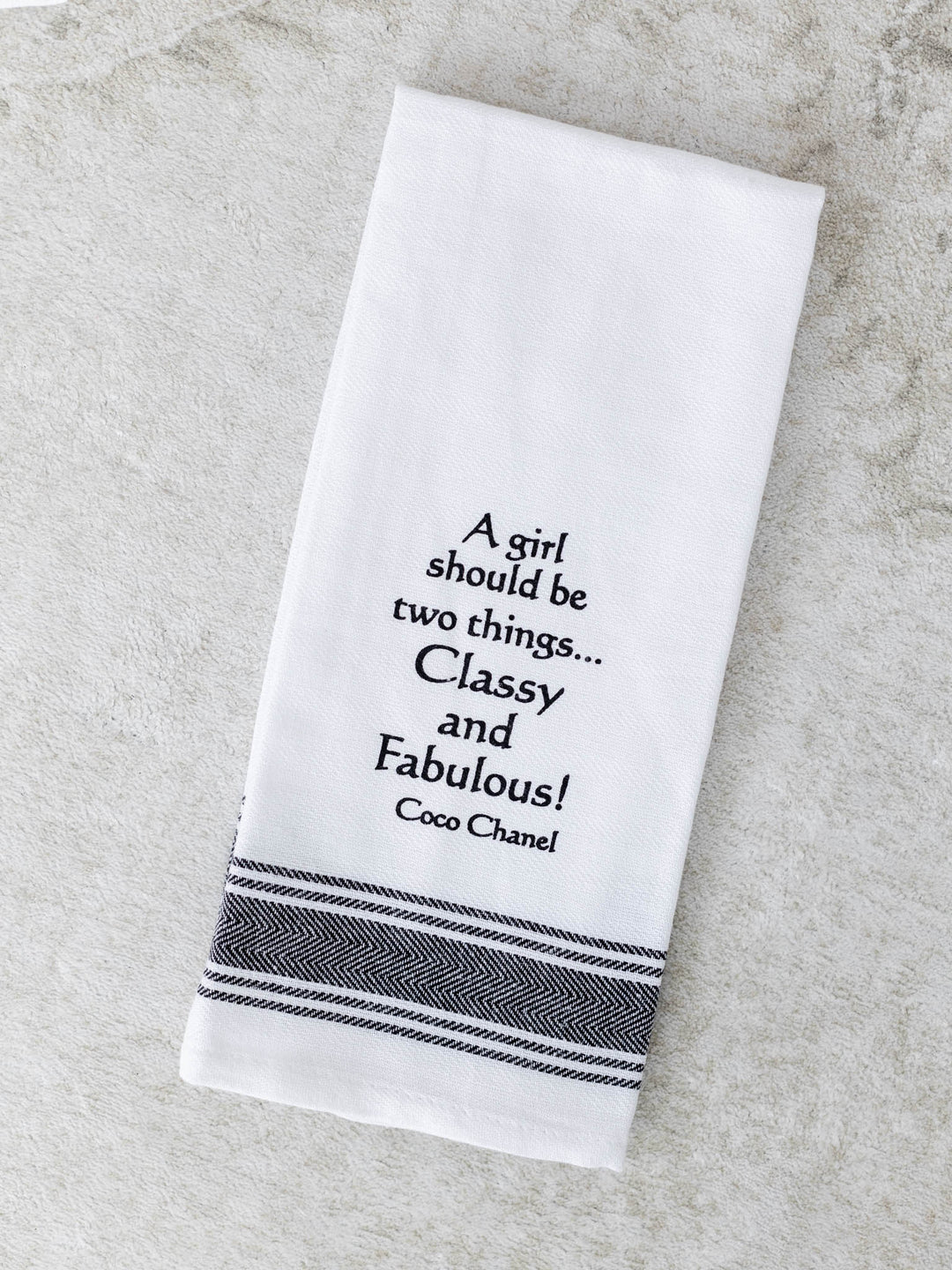 Wild Hare Designs-Classy And Fabulous Coco Chanel Dishtowel - Leela and Lavender