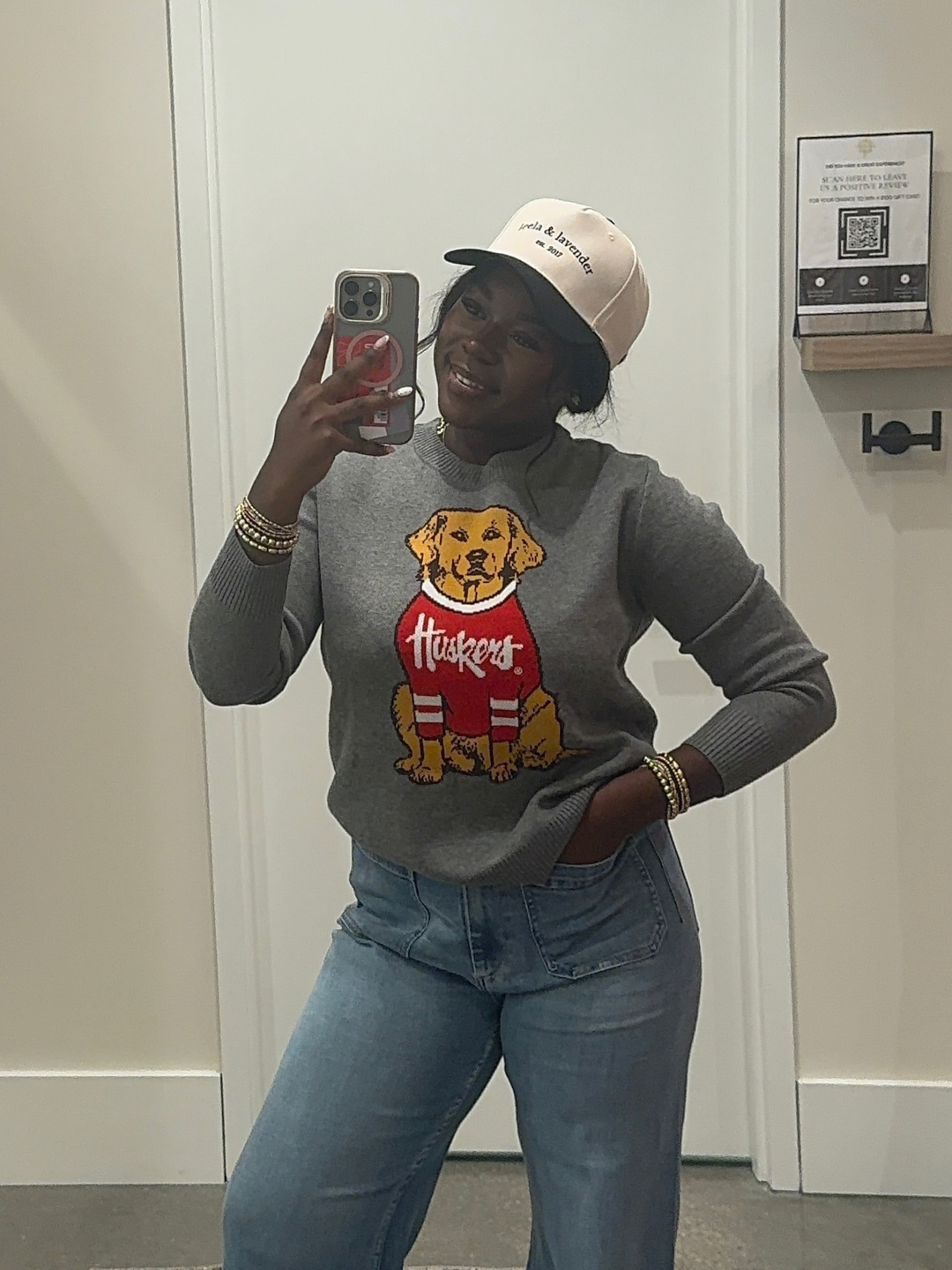 Nebraska Lucky Dog Crew Sweater