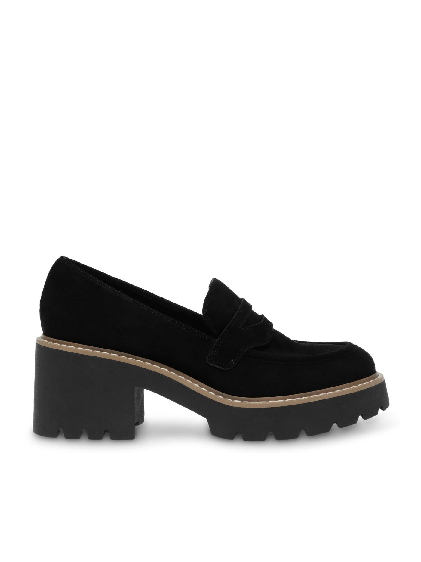 black sueded loafer
