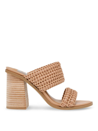woven block heel sandal