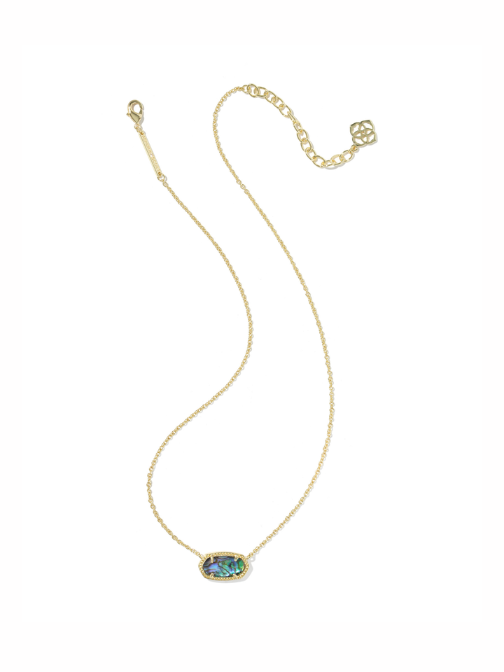 A delicate gold chain necklace featuring an oval pendant with a vibrant, iridescent blue-green opal-like stone, displayed on a clean white background.