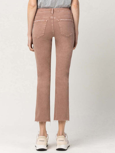 cropped brown denim