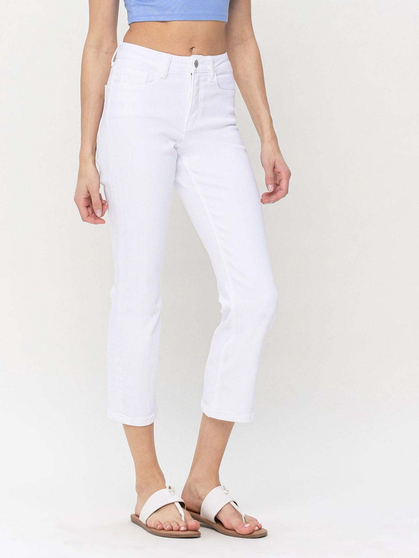 white cropped denim