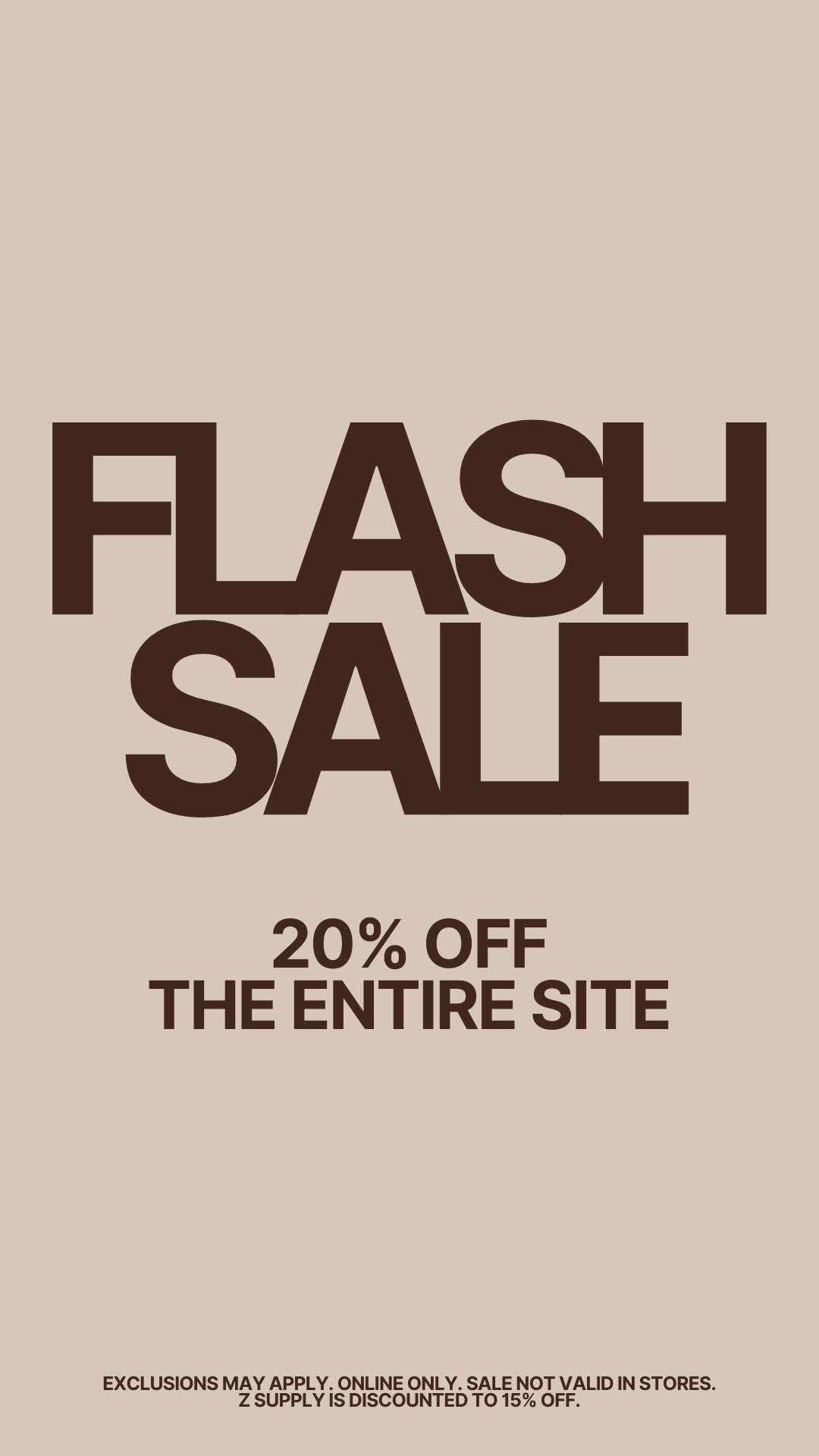 flash sale 20% off