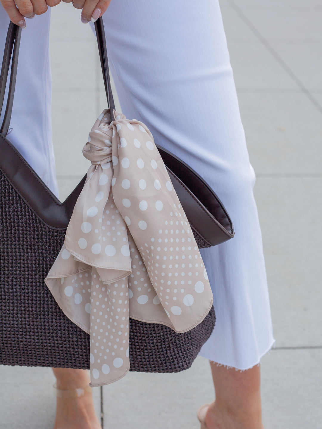 Ombre Polka Dot Satin Square Scarf