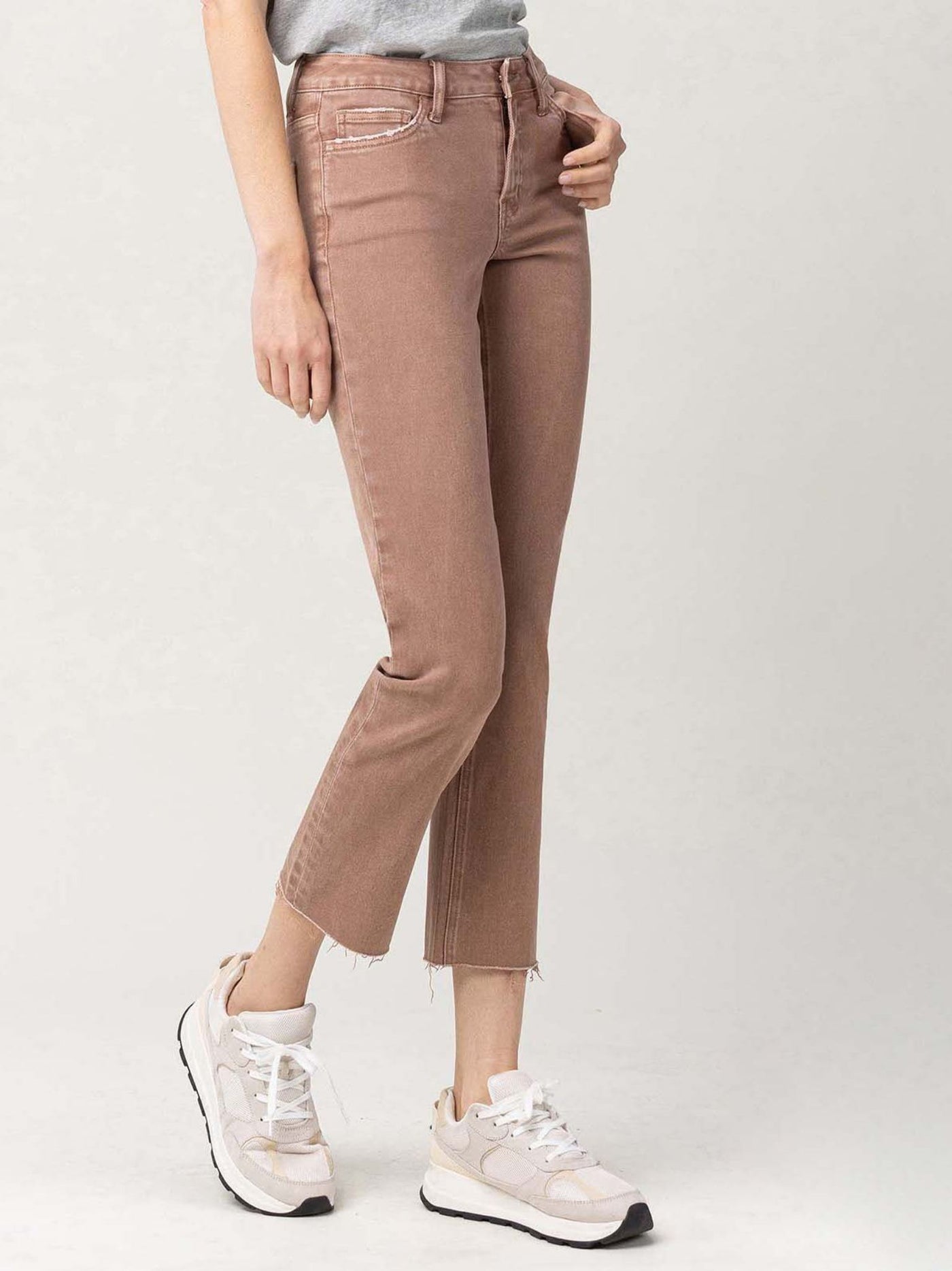 colored slim straight denim
