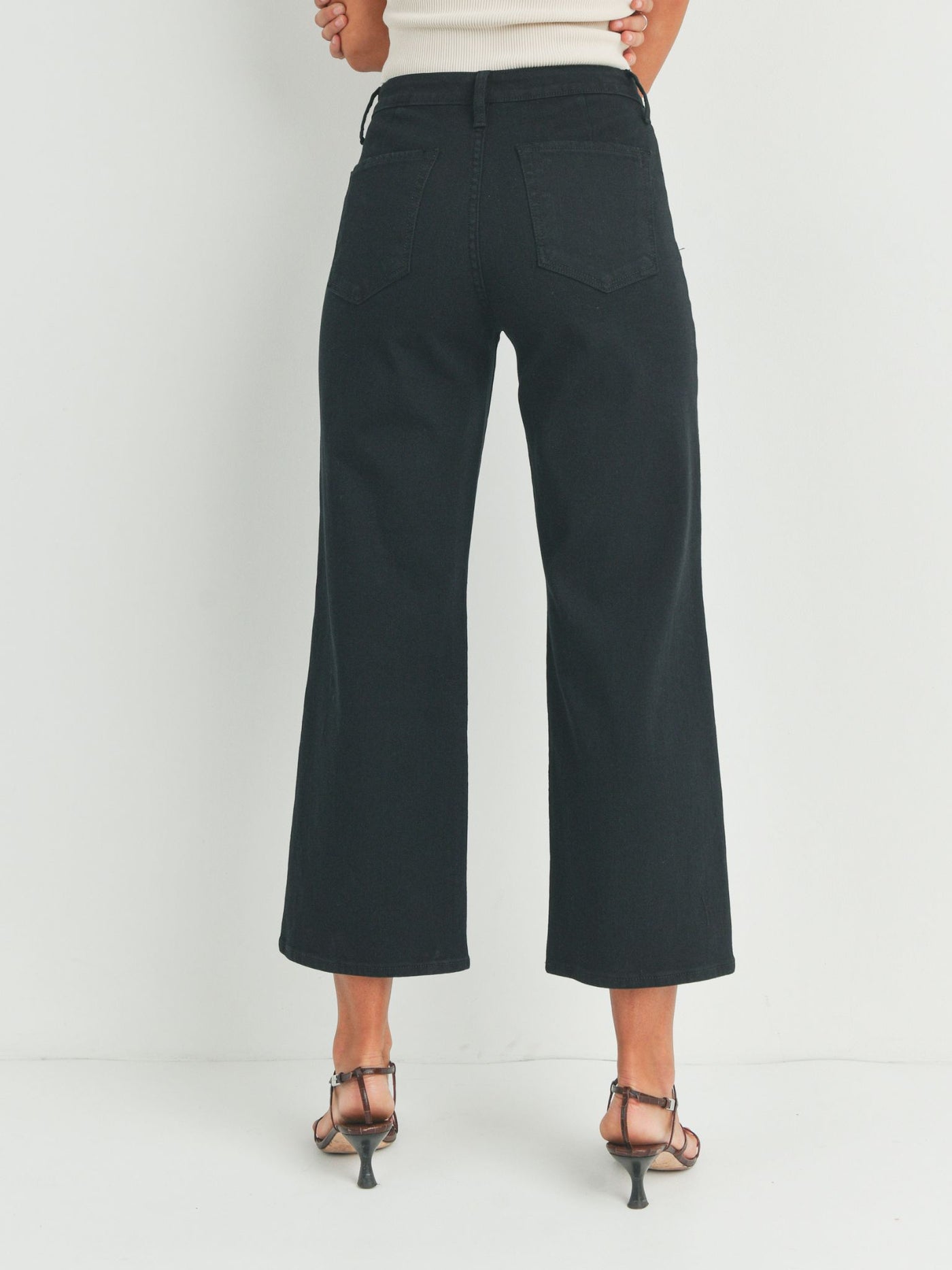 cropped wide leg denim