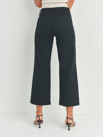 cropped wide leg denim