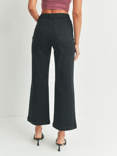 just black wide leg denim