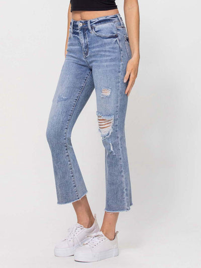 cropped flare denim