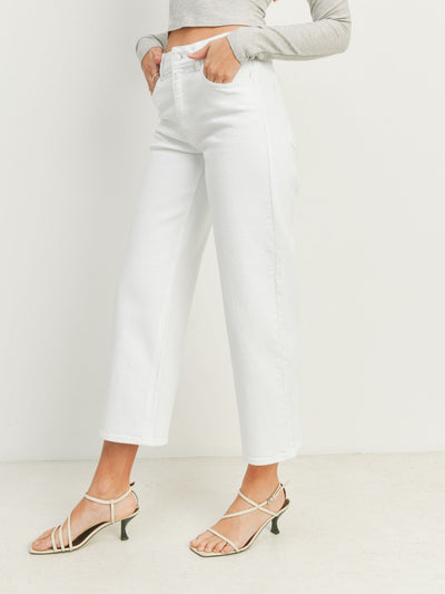 wide leg white denim