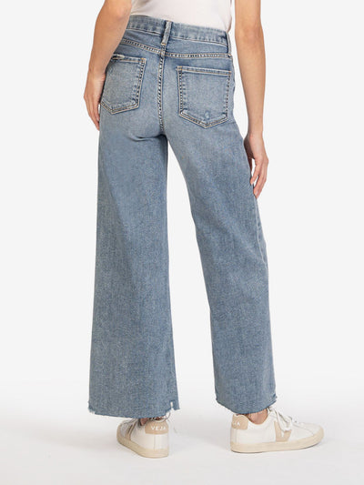 kut wide leg cropped denim