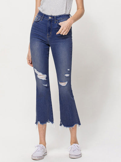 fray crop denim