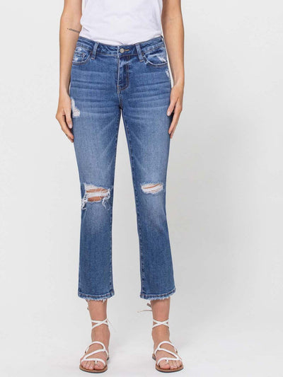 slim straight denim