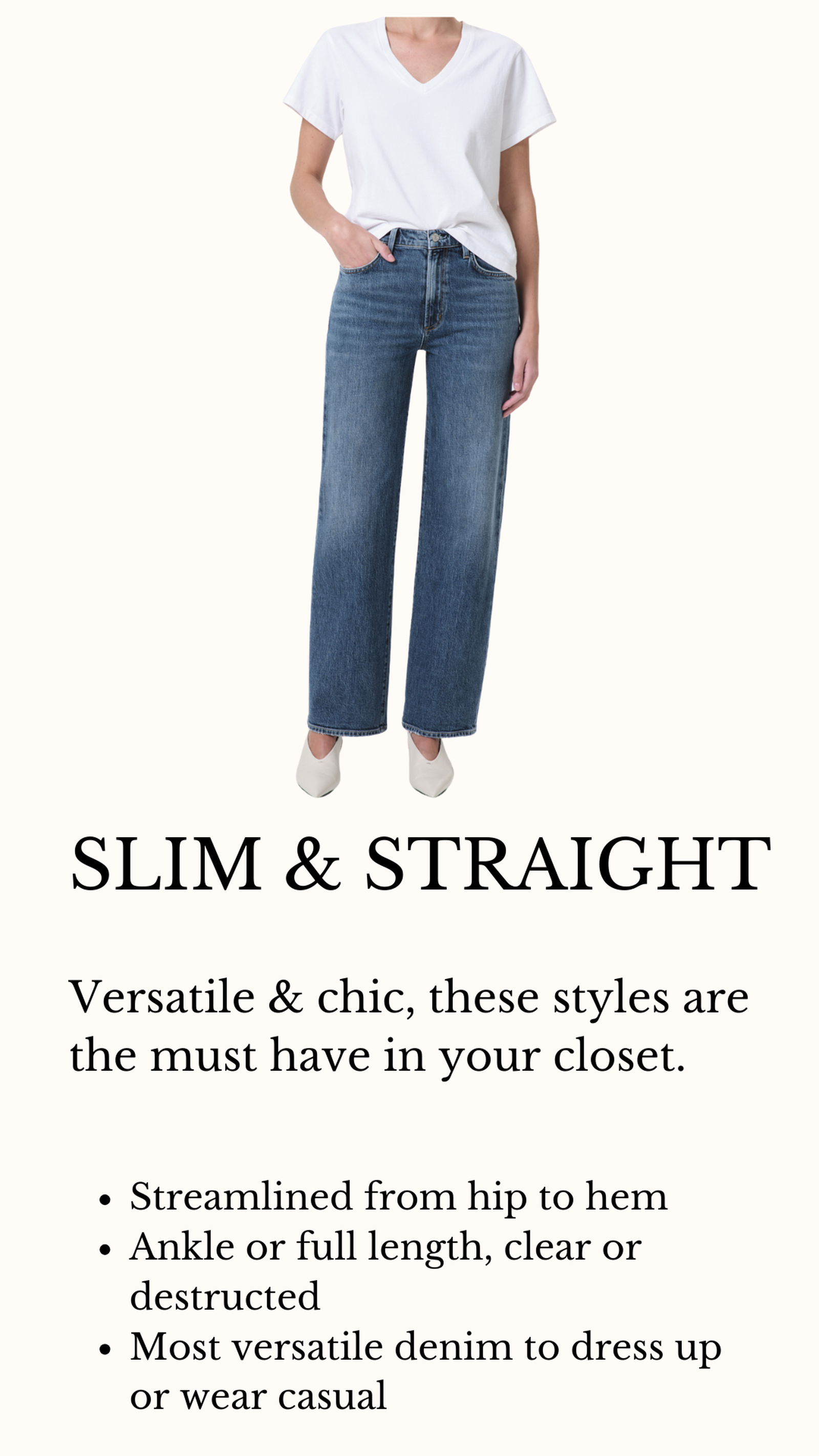 Slim & Straight denim versatile ankle or full length