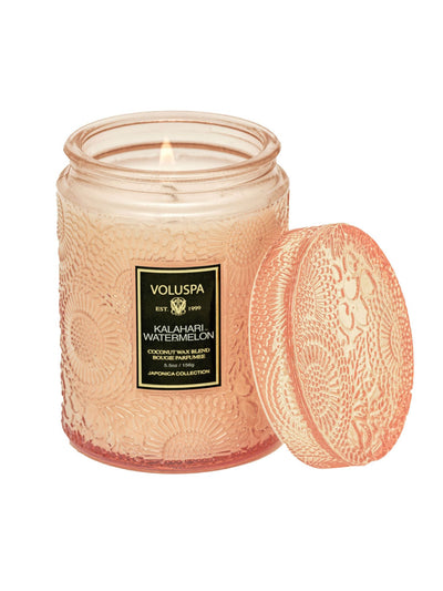 glass watermelon candle