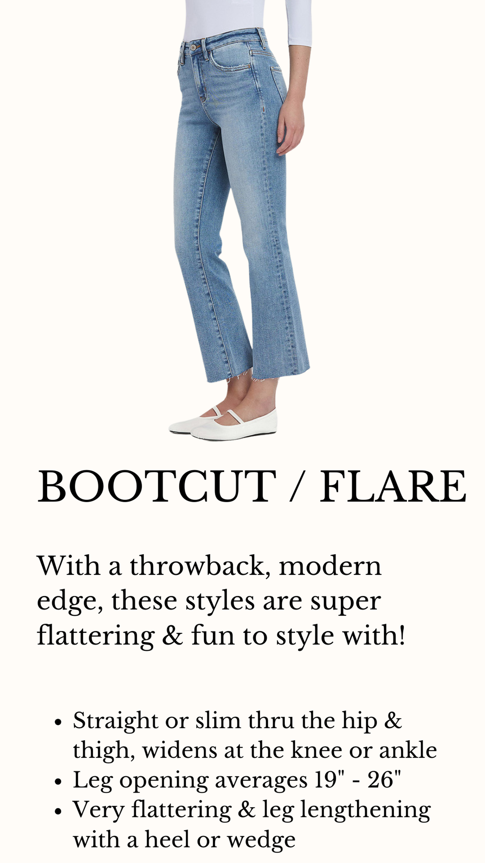 bootcut / flare perfect for all bodyshapes
