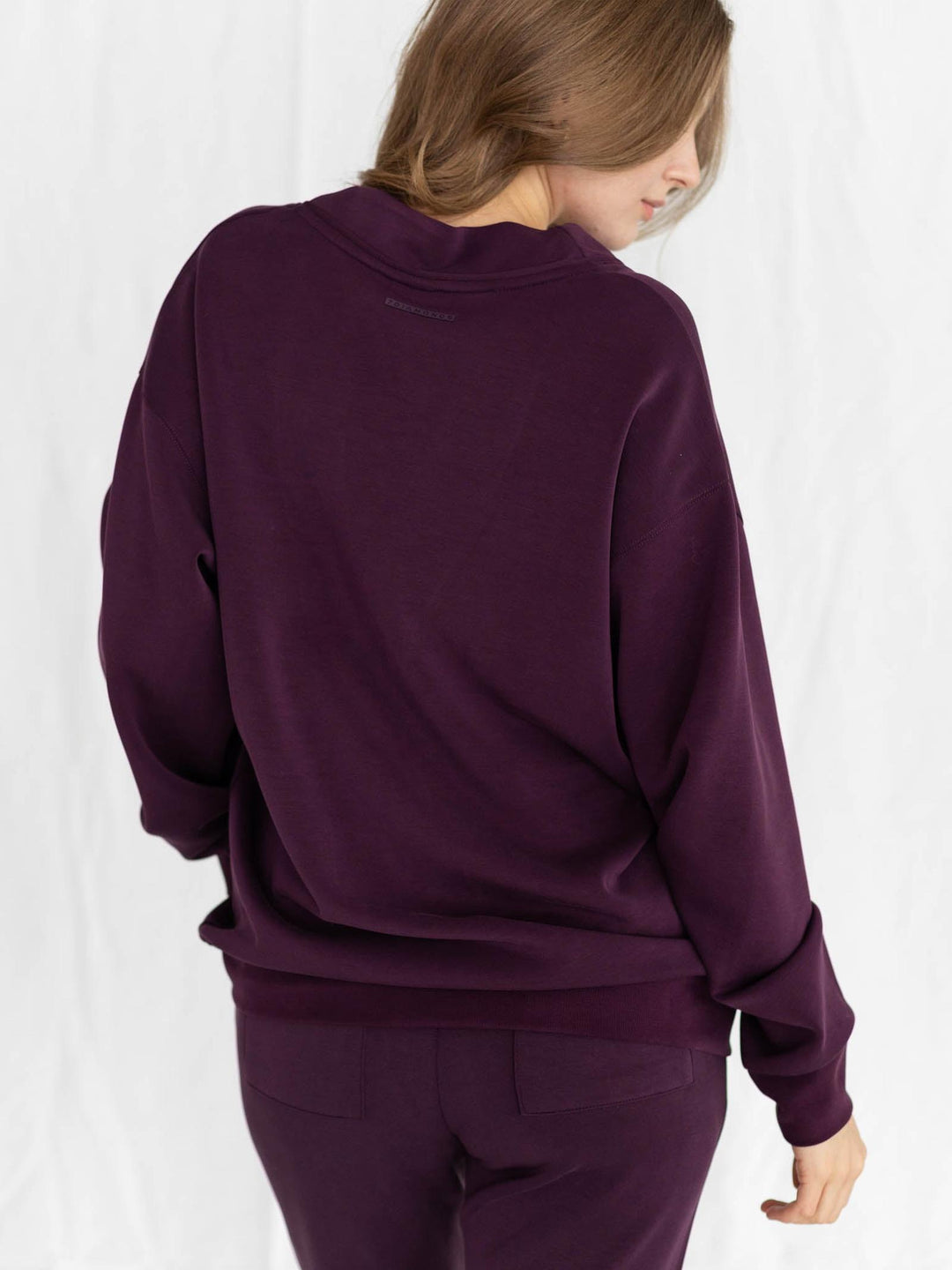 purple long button down cardigan
