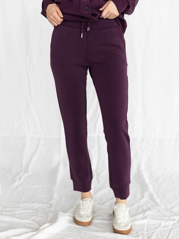 purple drawstring jogger