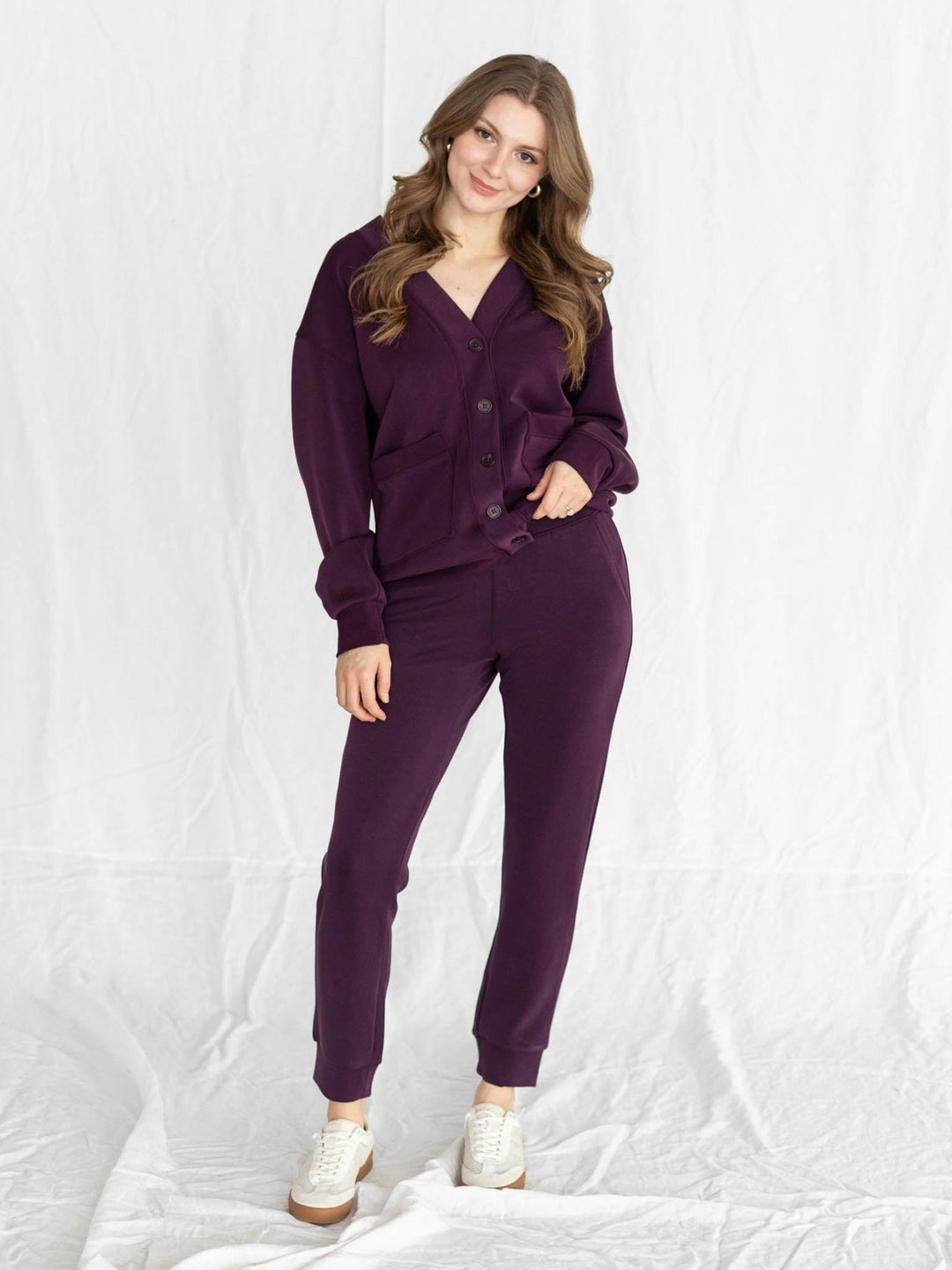 purple drawstring jogger