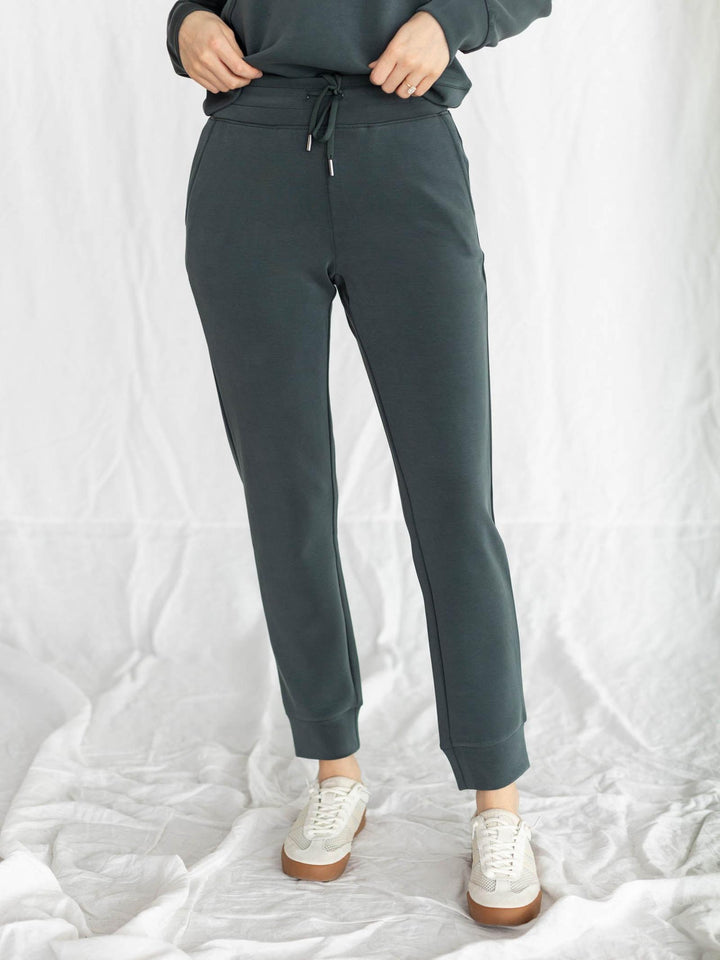 green drawstring jogger