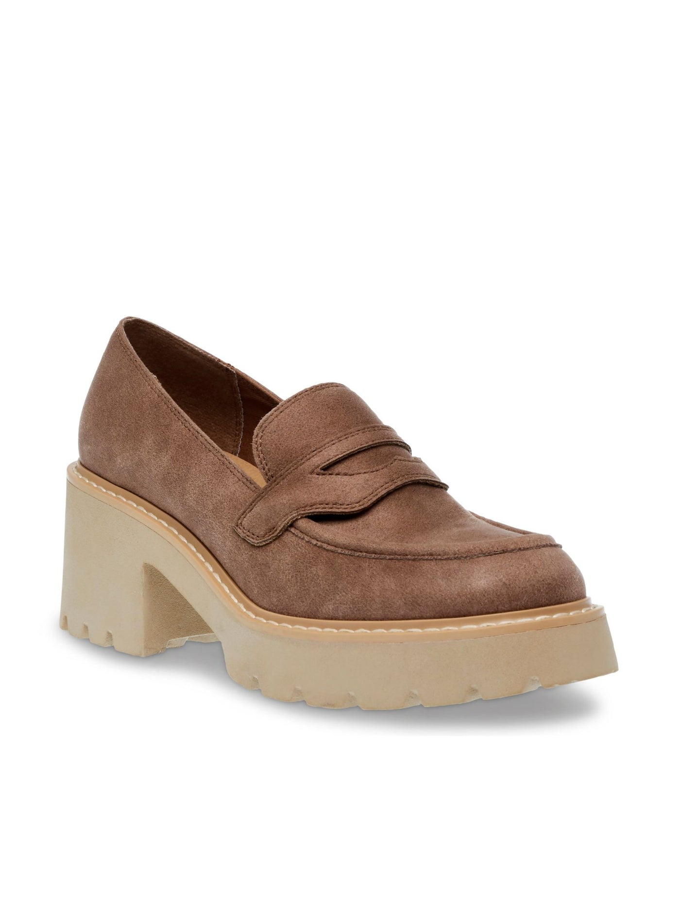 solid brown loafer
