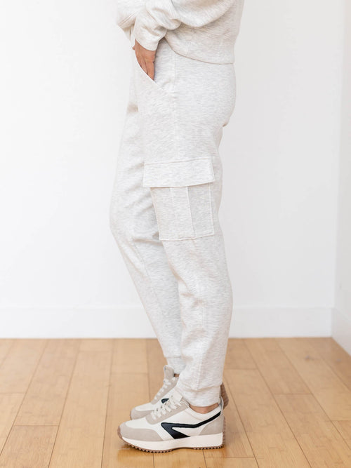 light heather grey cargo jogger