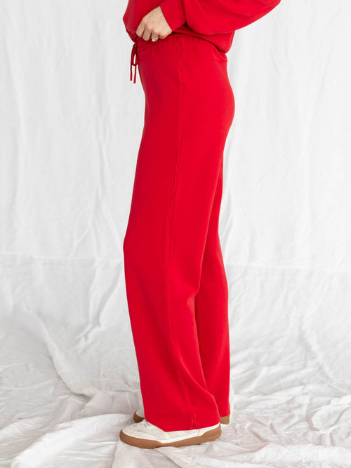 red straight leg sweatpant