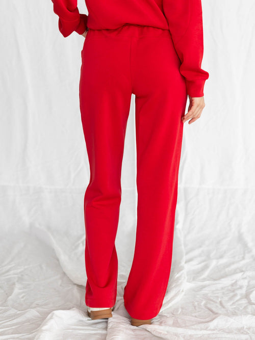 red straight leg sweatpant