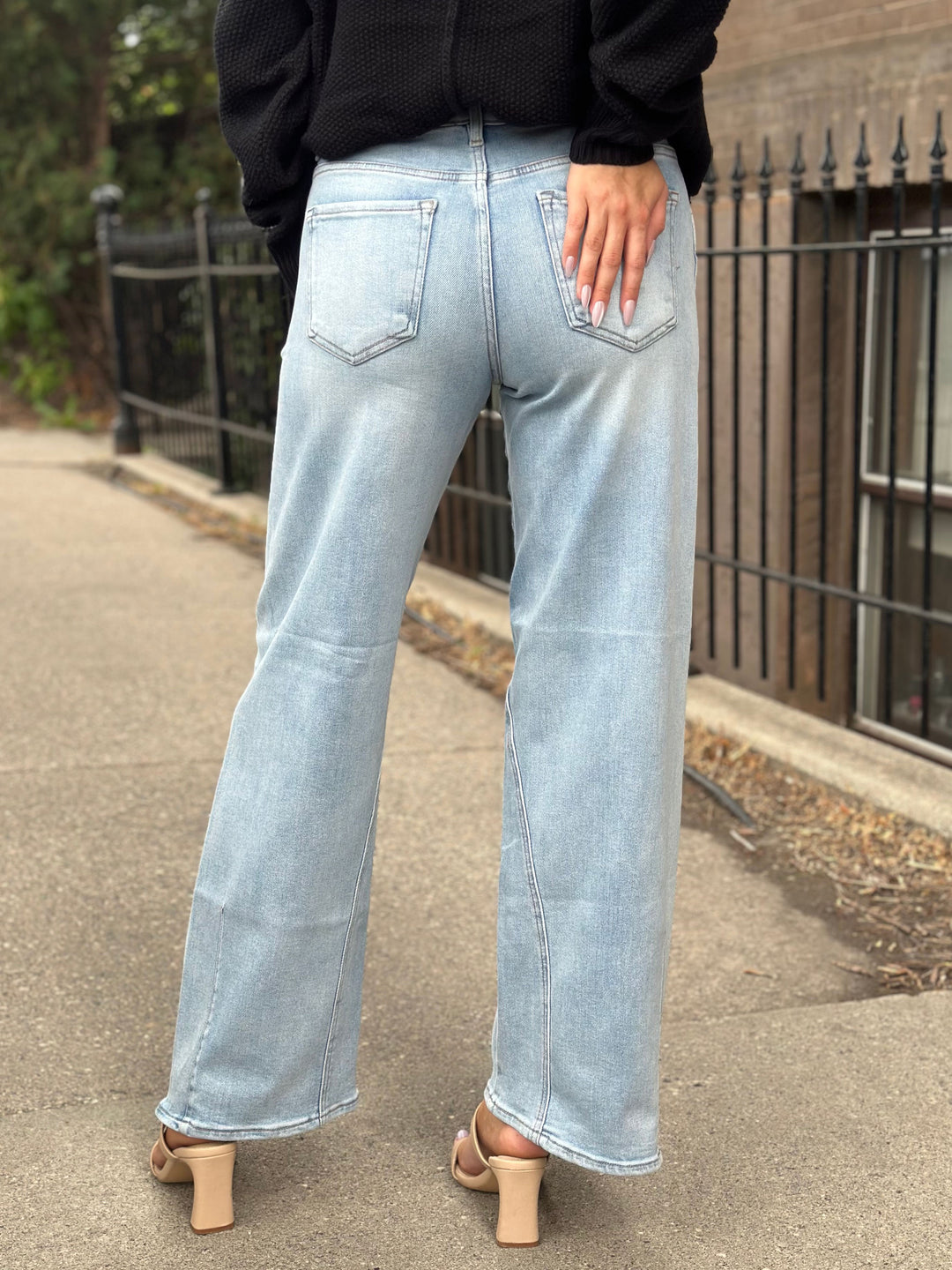 RISEN Light Denim Slouchy Barrel Jeans