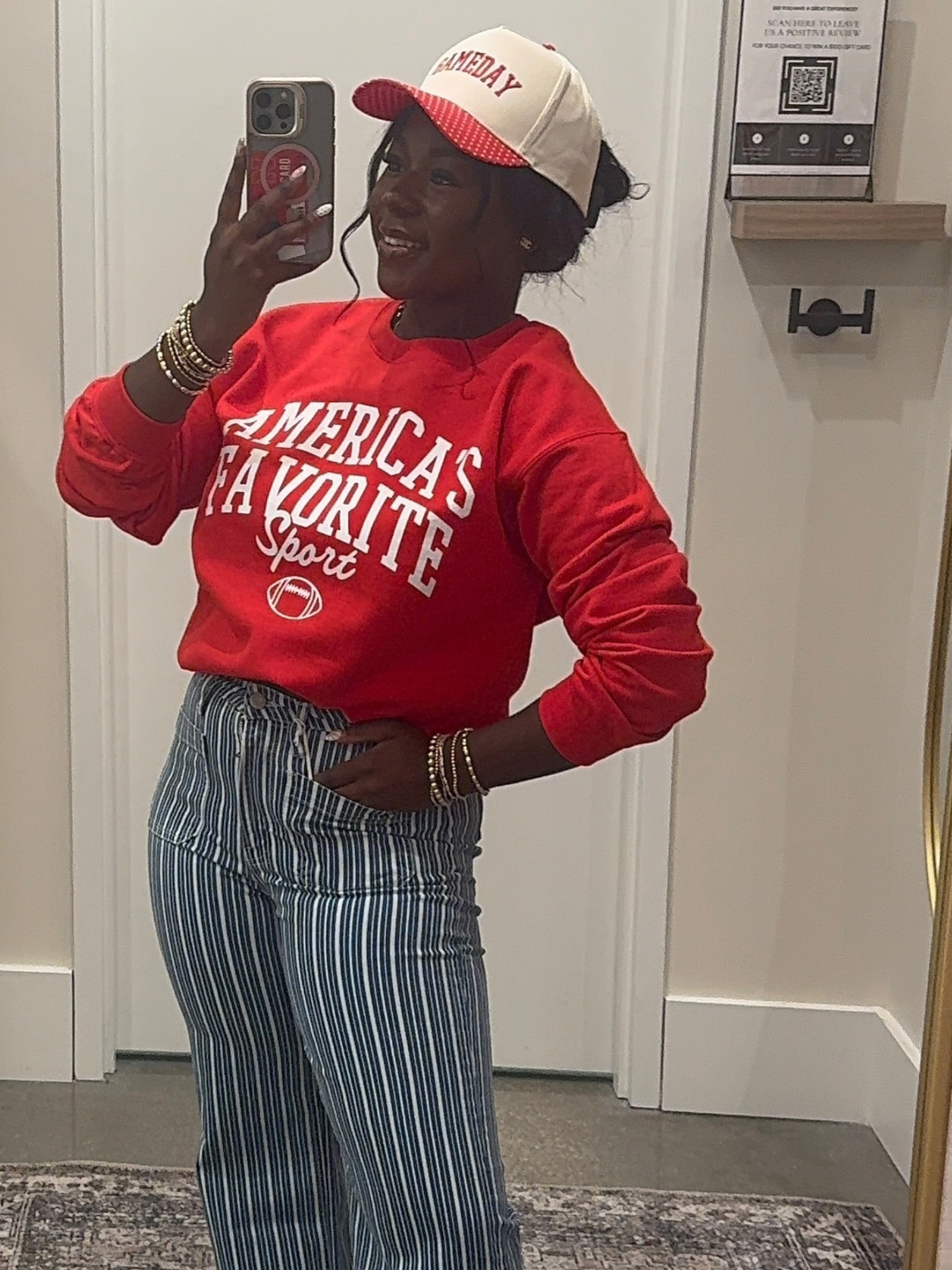 red crewneck