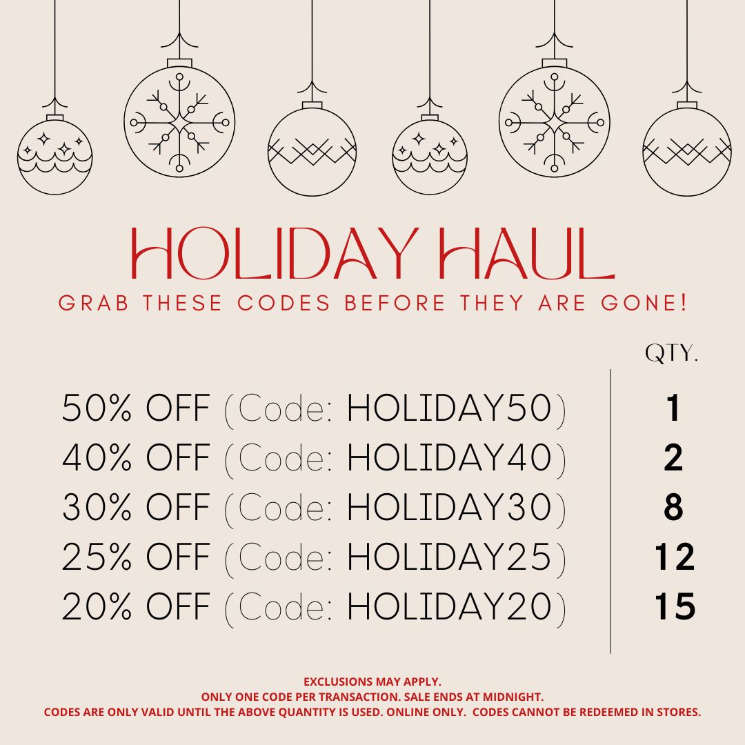 HOLIDAY DASH - CODES UP TO 50% OFF JUST RELEASED