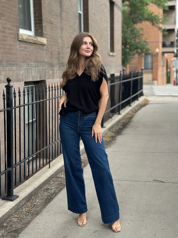 Liverpool V-Neck Dolman Popover Sweater