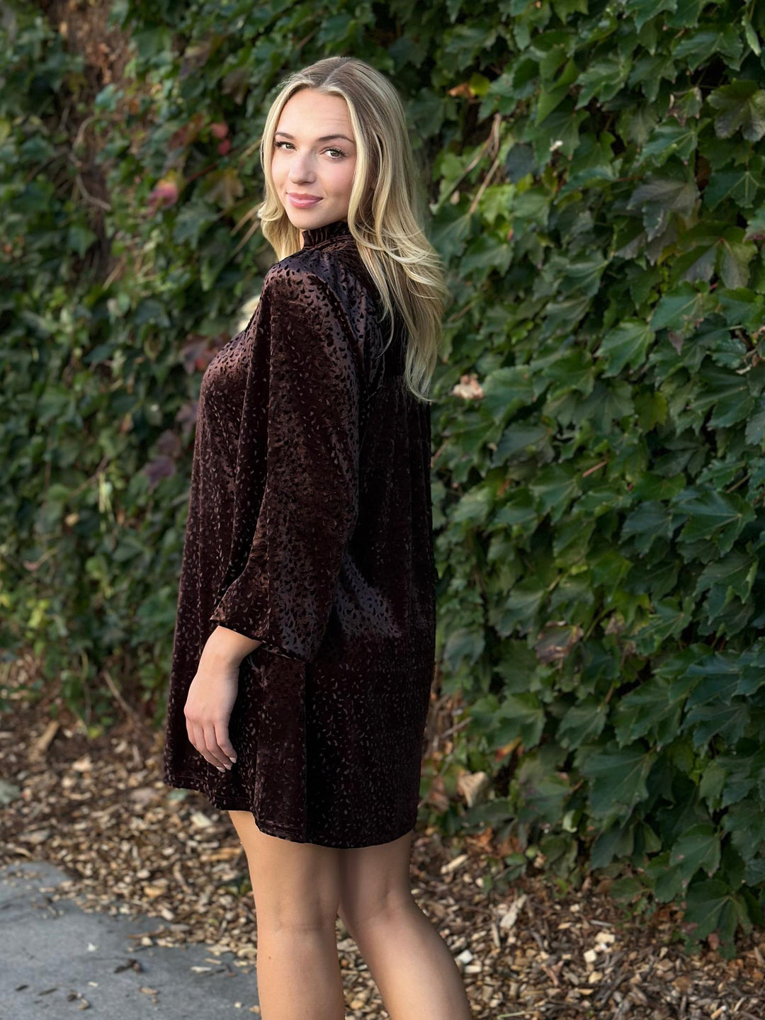 Frilled V-Neck Mini Dress