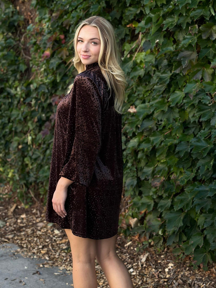 Frilled V-Neck Mini Dress