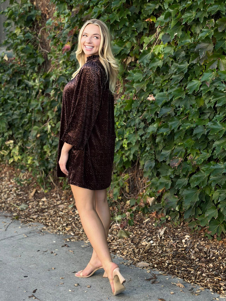 Frilled V-Neck Mini Dress