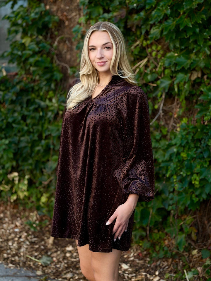 Frilled V-Neck Mini Dress