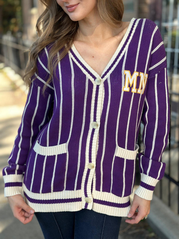 Minnesota Aplique Stripe Cardigan