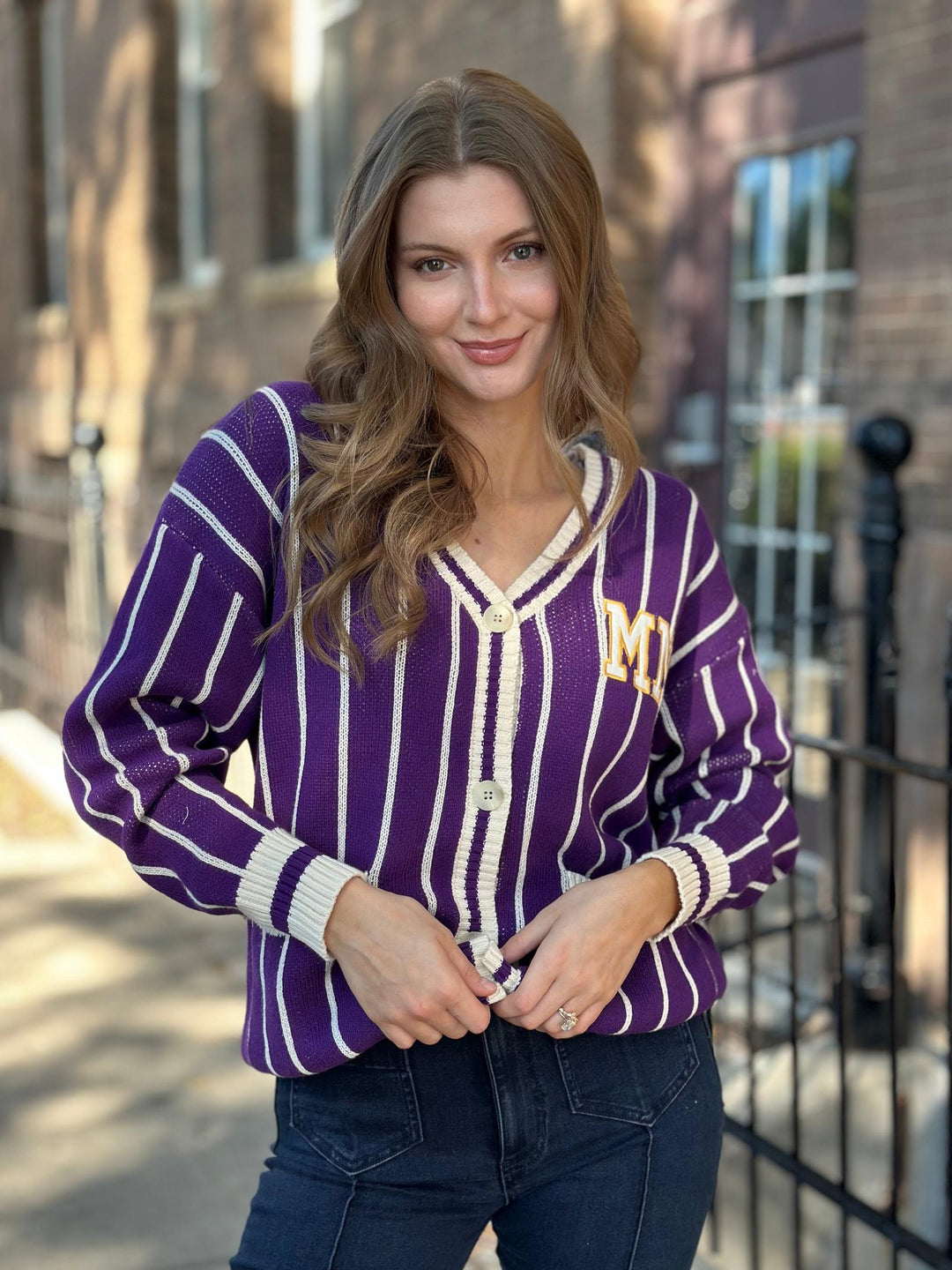 Minnesota Aplique Stripe Cardigan