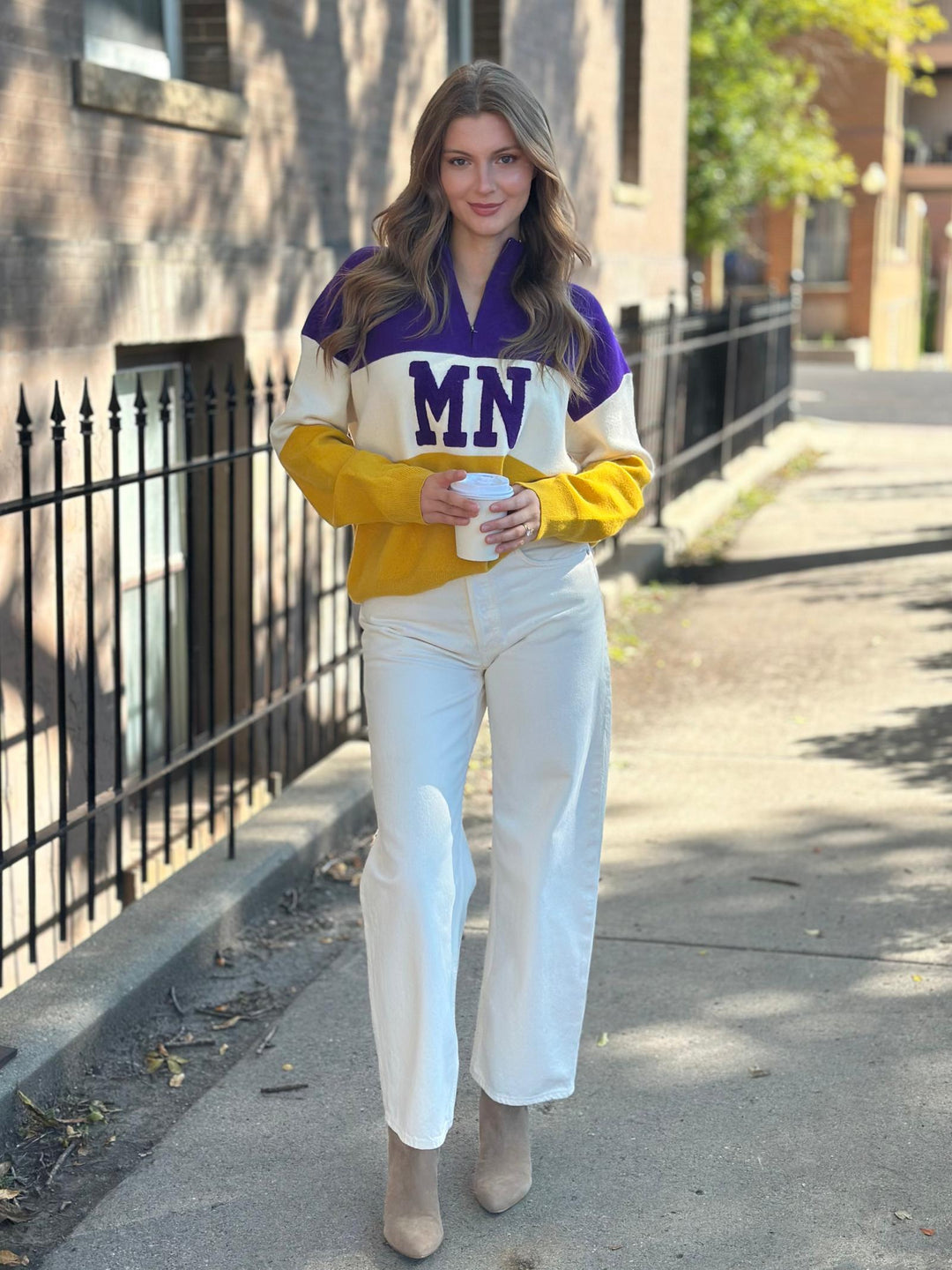 MN Pompom Embossed Half Zip