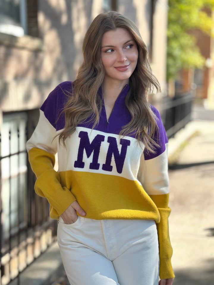 MN Pompom Embossed Half Zip