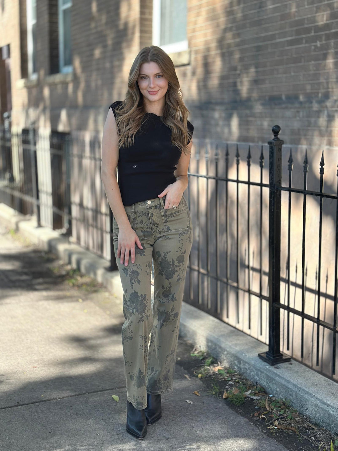 Lovervet Olive Floral High Rise Patch&