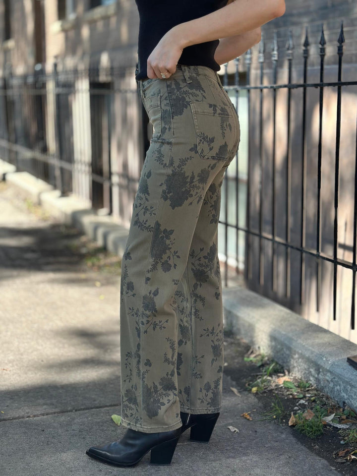 Lovervet Olive Floral High Rise Patch&