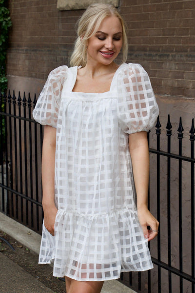 puff sleeve mini dress