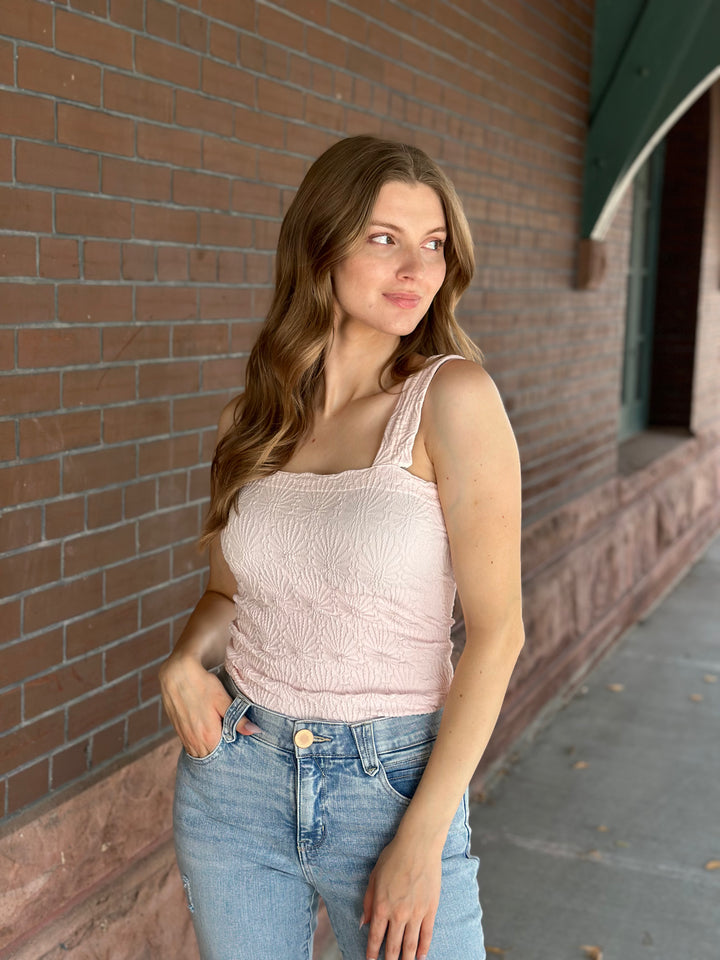 NIKIBIKI Lace Textured Square Top