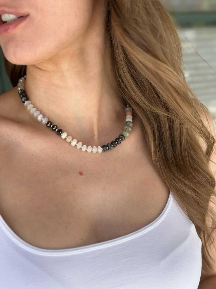 Multi Crystal Beaded Necklace