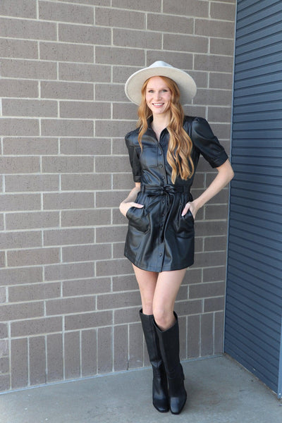 faux leather dress