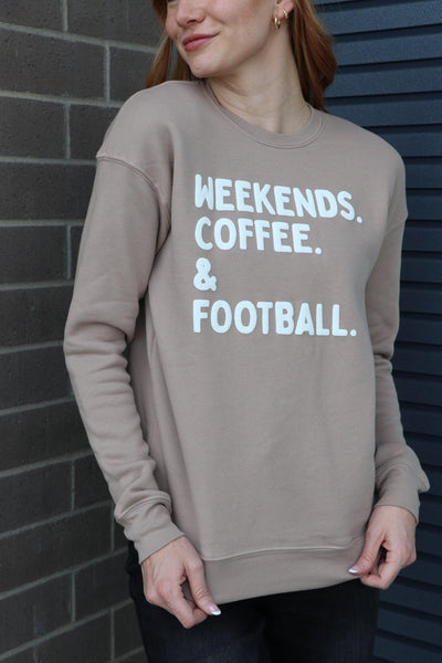 soft weekends, coffee, + football sweatshirt